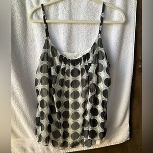 New York & Company Black and White Blouse Top